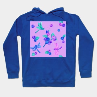 Blueberries and dragonflies Hoodie